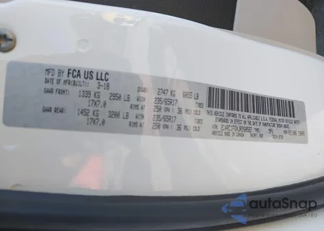 2018 Chrysler Pacifica Touring Plus z USA, uszkodzony, nr VIN 2C4RC1FGXJR260597